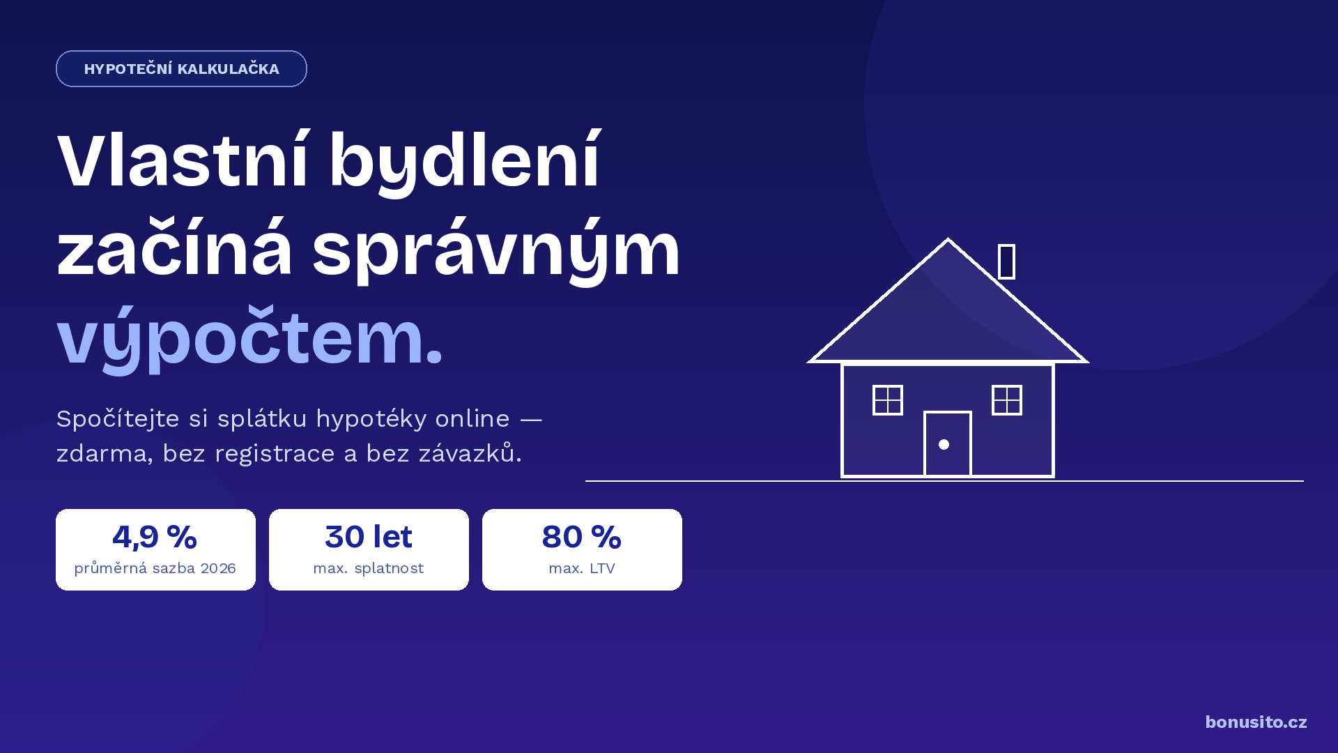 Hypoteční kalkulačka online – Bonusito.cz